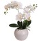 Elegant 18" White Phalaenopsis Orchid Arrangement in Ceramic Vase - Upgrade Your Home Decor, Floral Home by Artificial Flowers